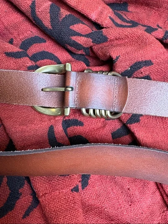 Anthropologie Multi Keeper Leather Belt in Cognac - Picture 8 of 12